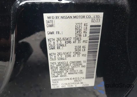 2023 Nissan Frontier Sv 4X2 from USA, damaged, VIN 1N6ED1EJ2PN640576